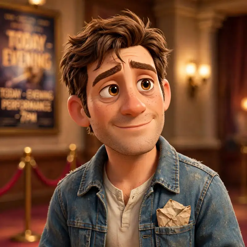 Ellis Ward, a 34-year-old man in a worn denim jacket with a creased envelope in his breast pocket