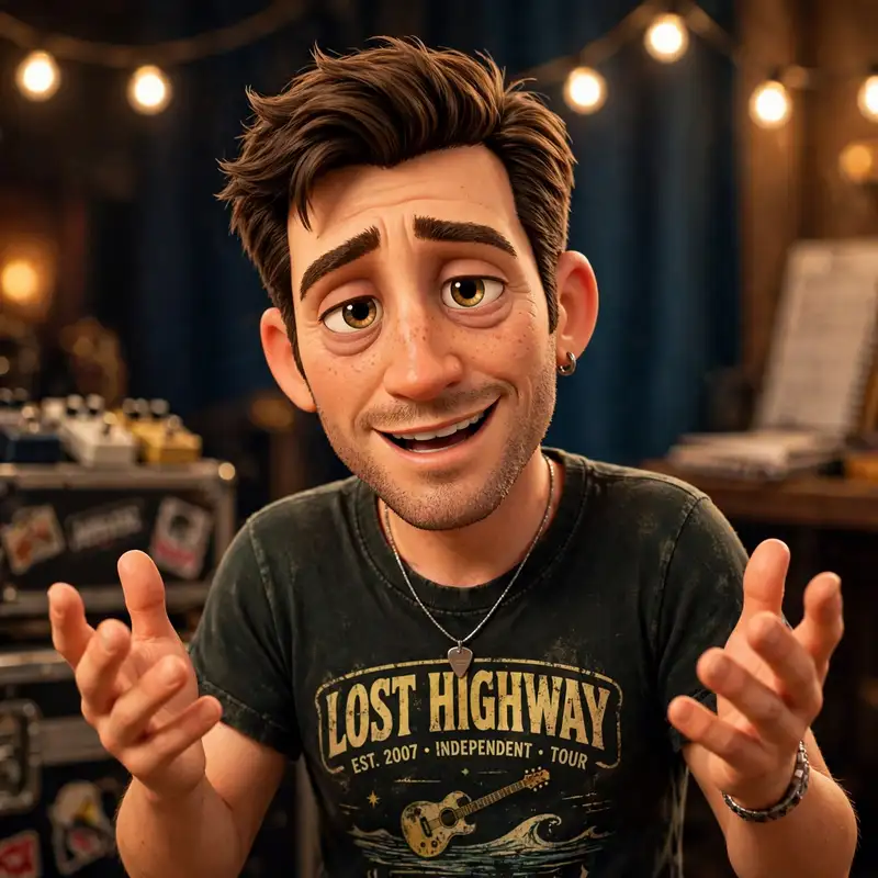 Jesse Vale, a 41-year-old man in a vintage band tee with a warm charming smile