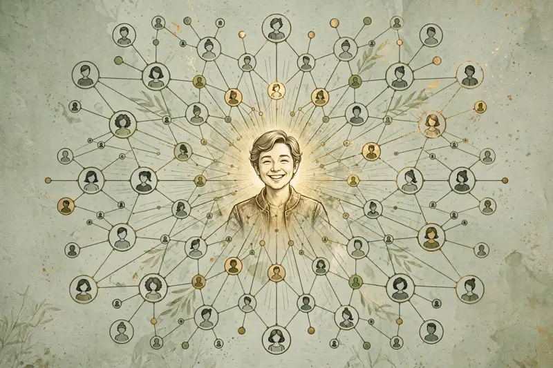A network of referrals spreading from one happy customer