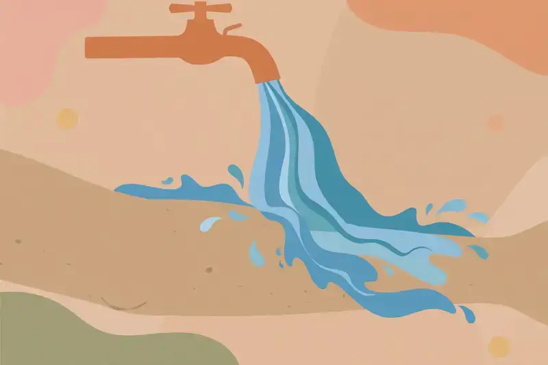 Cool running water flowing over a forearm burn under a faucet